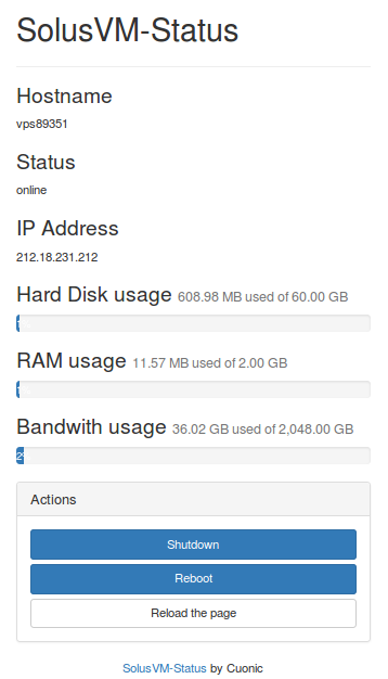 Responsive SolusVM-Status Screenshot