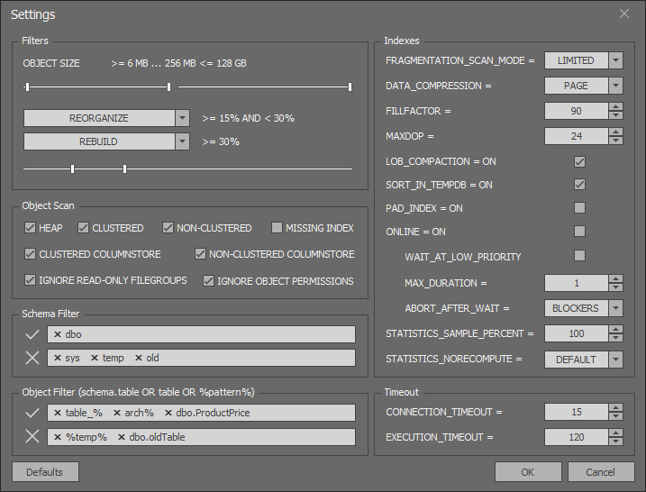 SQL Index Manager