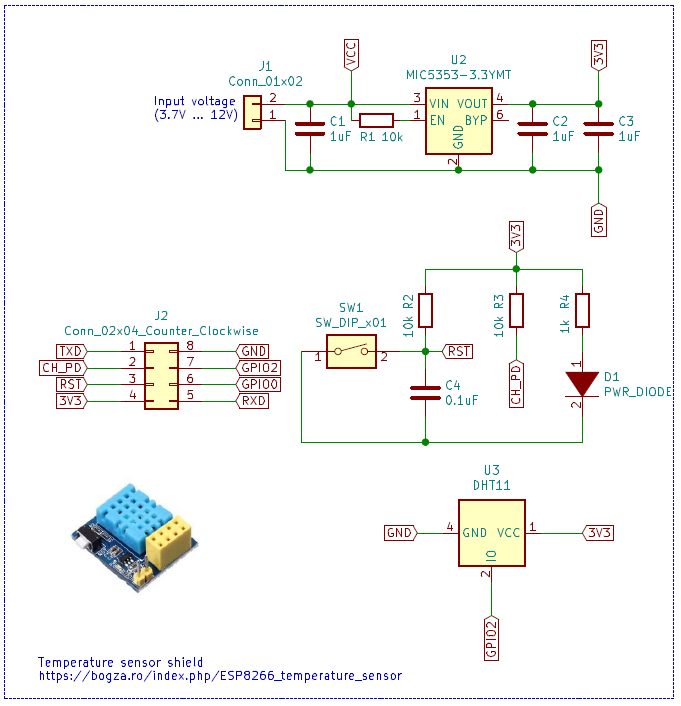 Esp8266 temperature shield schematic