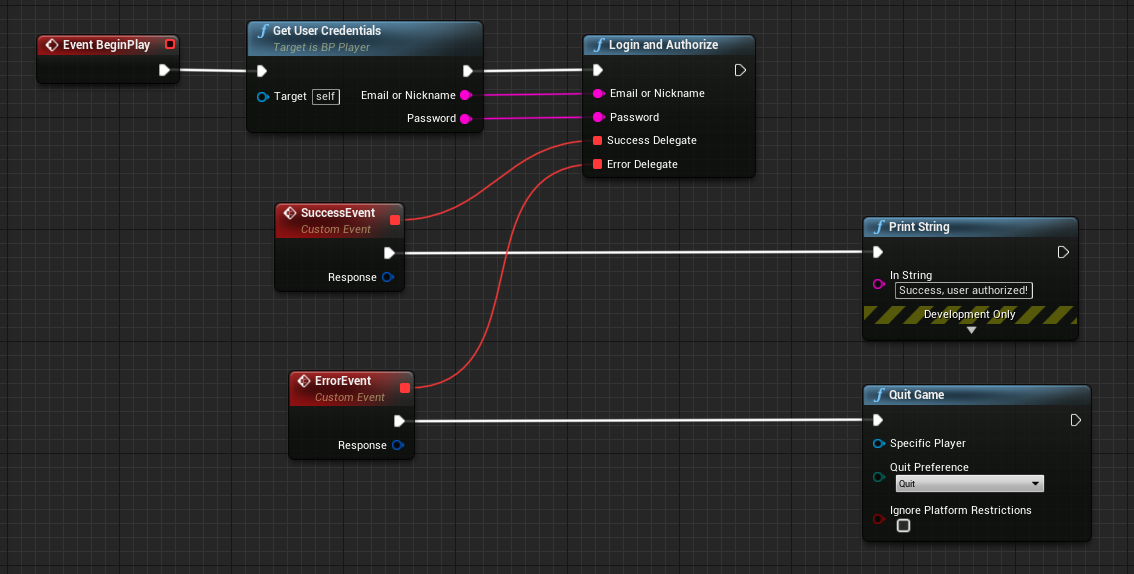 Non launcher login with Blueprints