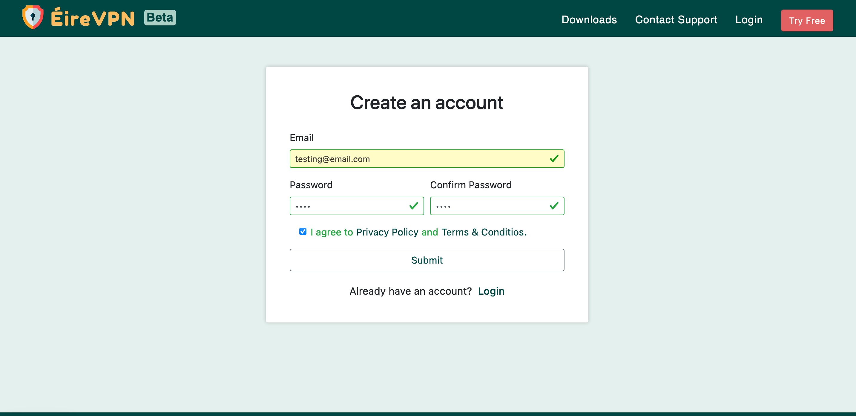 create account