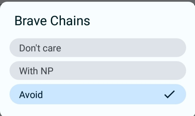 Battle Configs - Card Priority | Brave Chain options