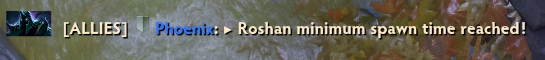 Roshan Timer, minimum spawn time warning