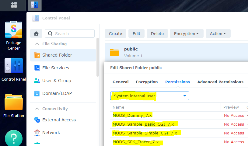 View System Internal Accounts