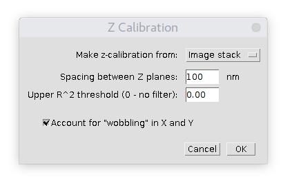 parameters of z-stack