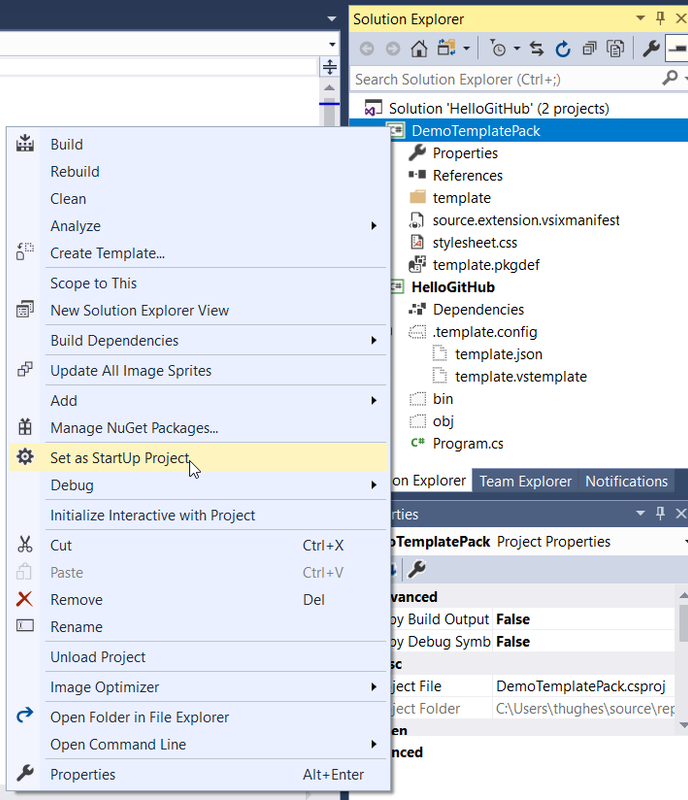 Select Set as StartUp Project from Context Menu