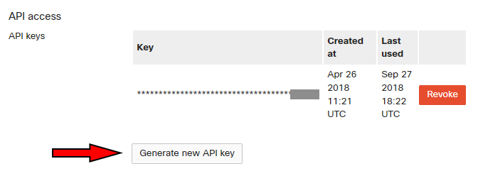 Image Meraki dashboard new API key