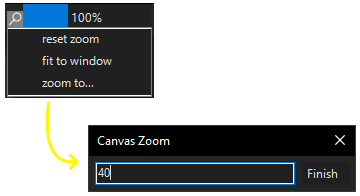 Canvas zoom button