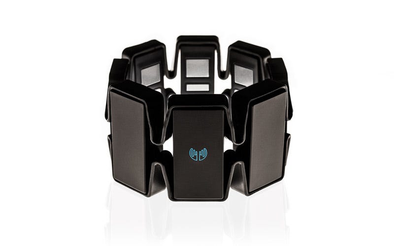 An image of the Myo armband from the front.