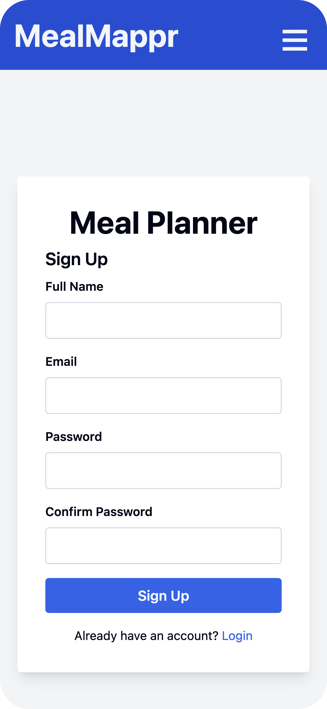 Sign Up Screen