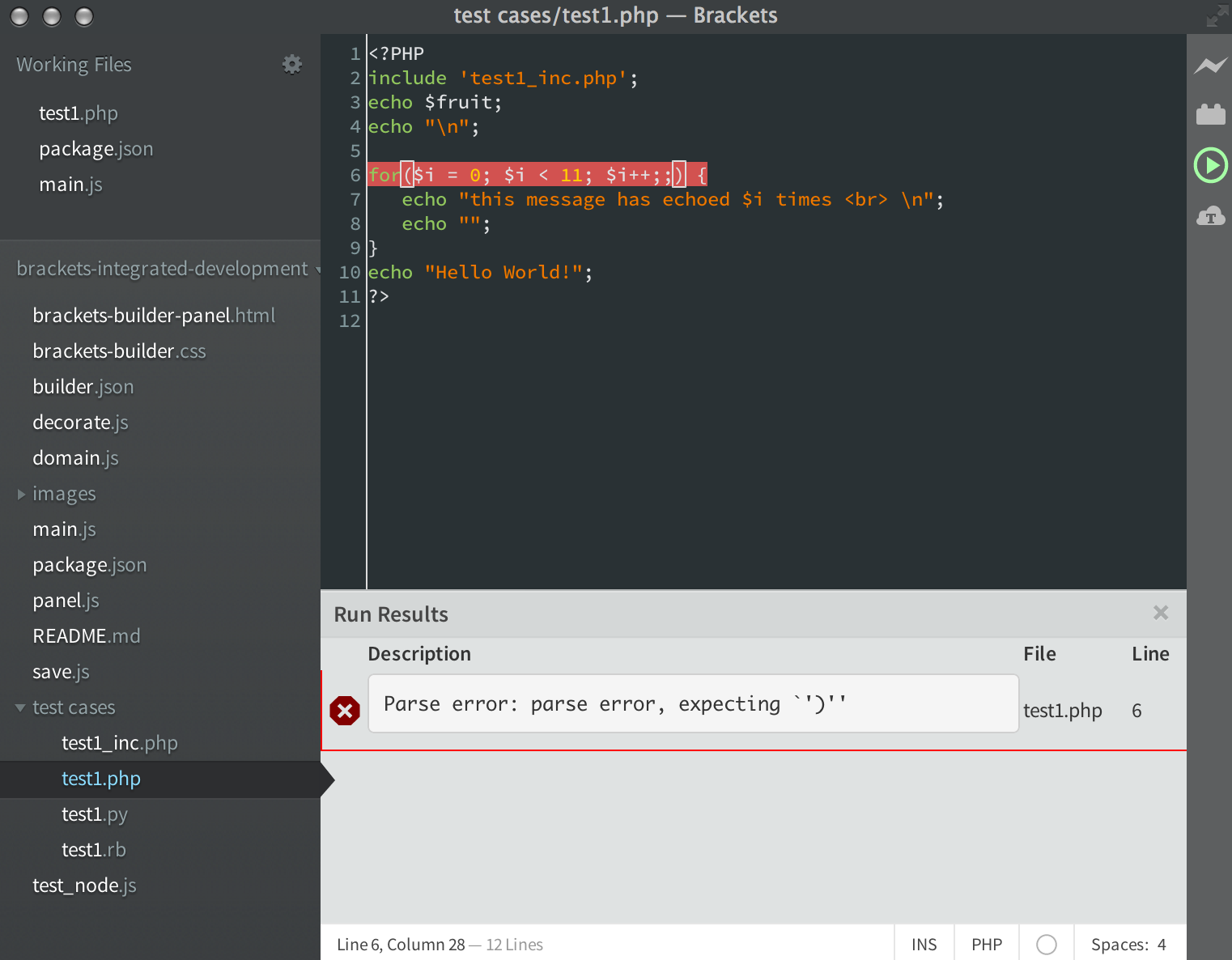 Integrated Development for Brackets