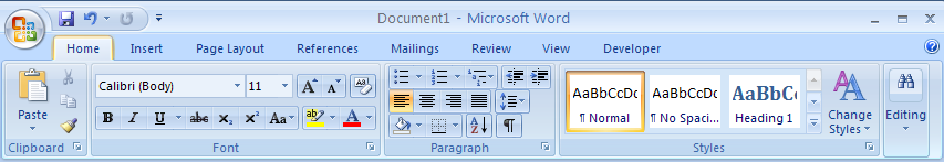 Microsoft Office Ribbon Groups