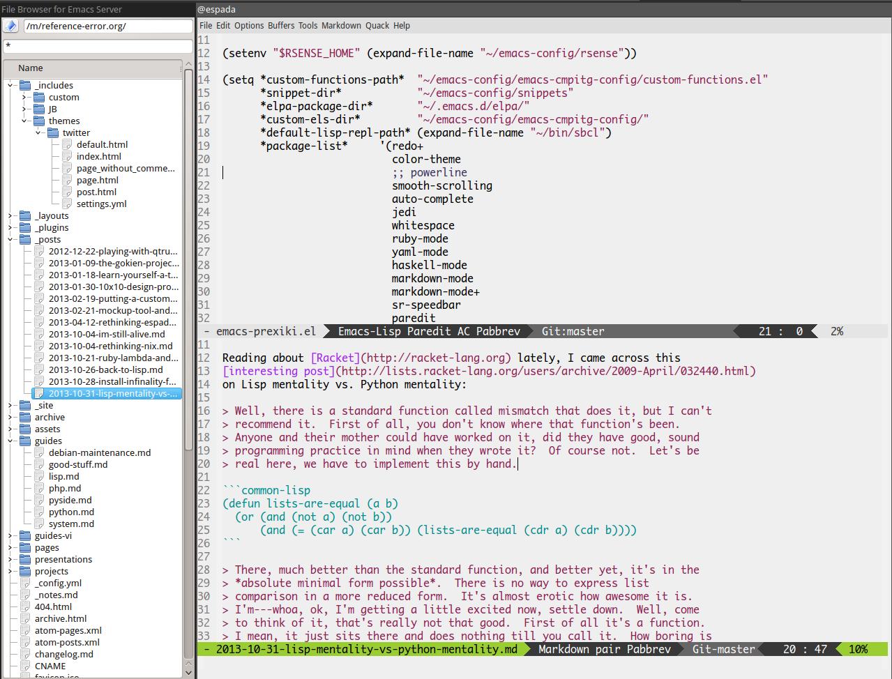 My Emacs screenshot