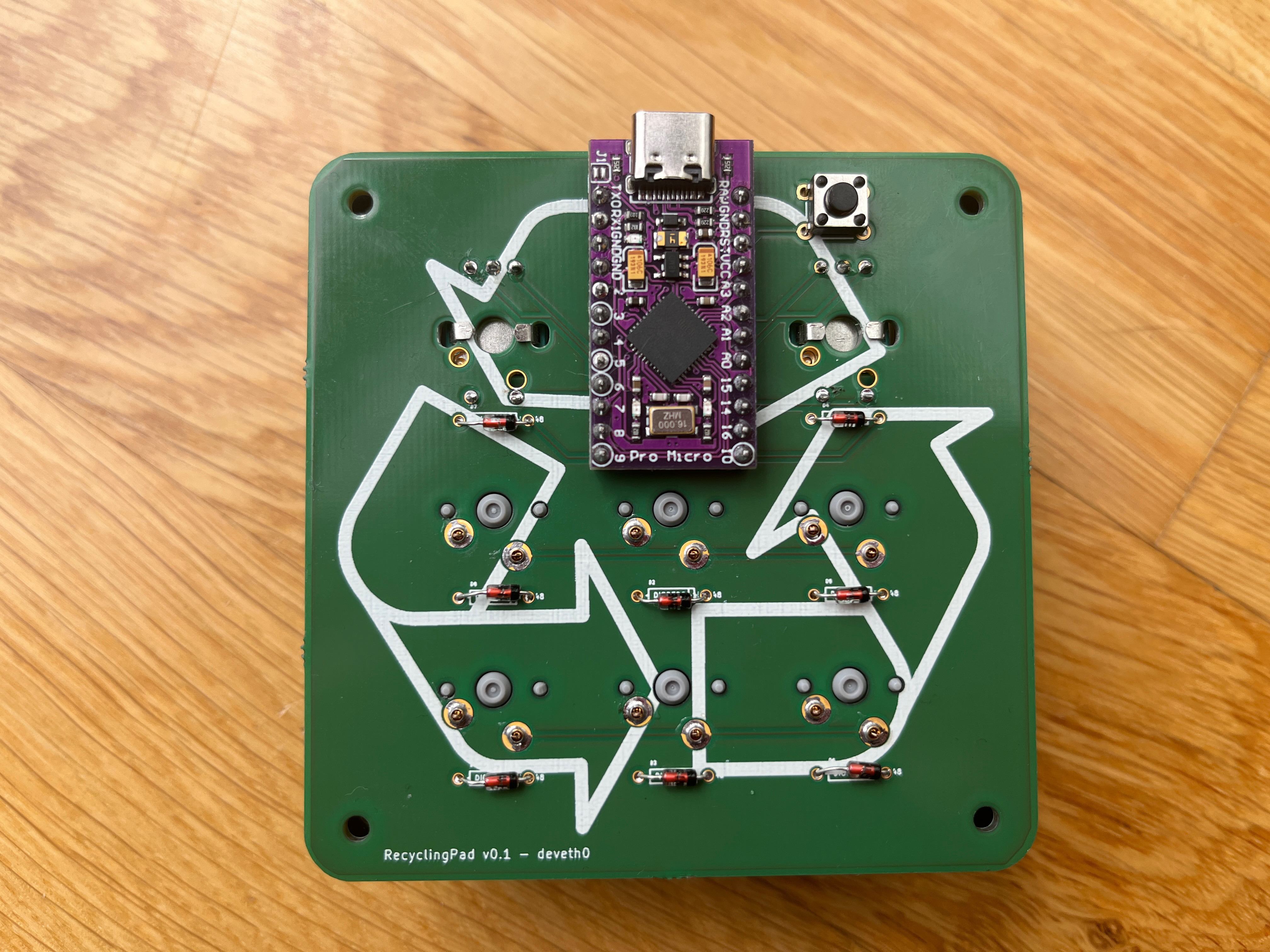 v0.1 revision PCB rear