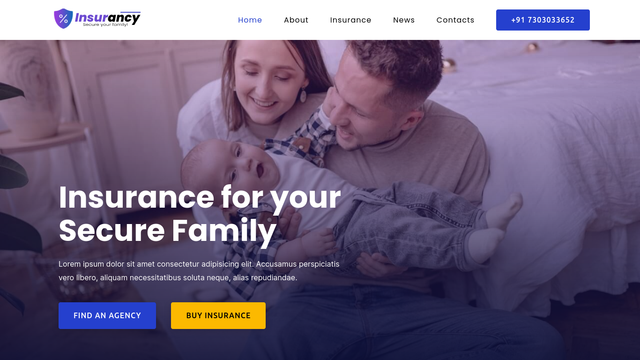 Insurance agency website template Insurancy by atulcodex