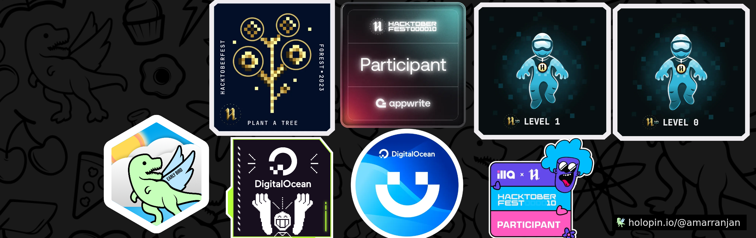 An image of @amarranjan's Holopin badges, which is a link to view their full Holopin profile