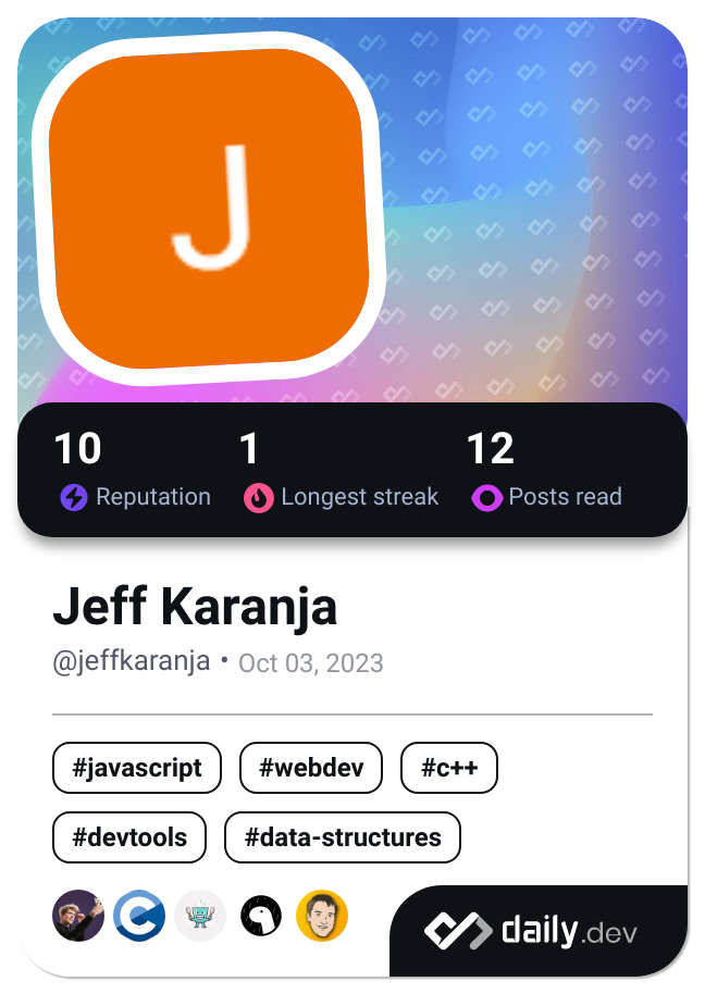 Jeff Karanja's Dev Card