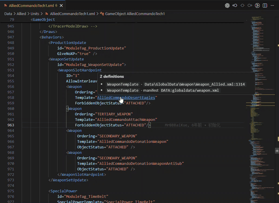 RA3 XML navigation