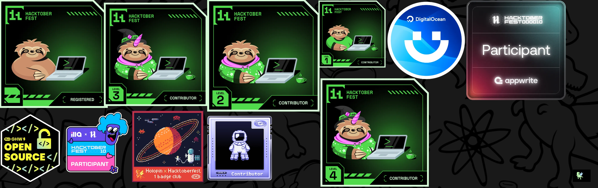 An image of @jscoder4005's Holopin badges, which is a link to view their full Holopin profile