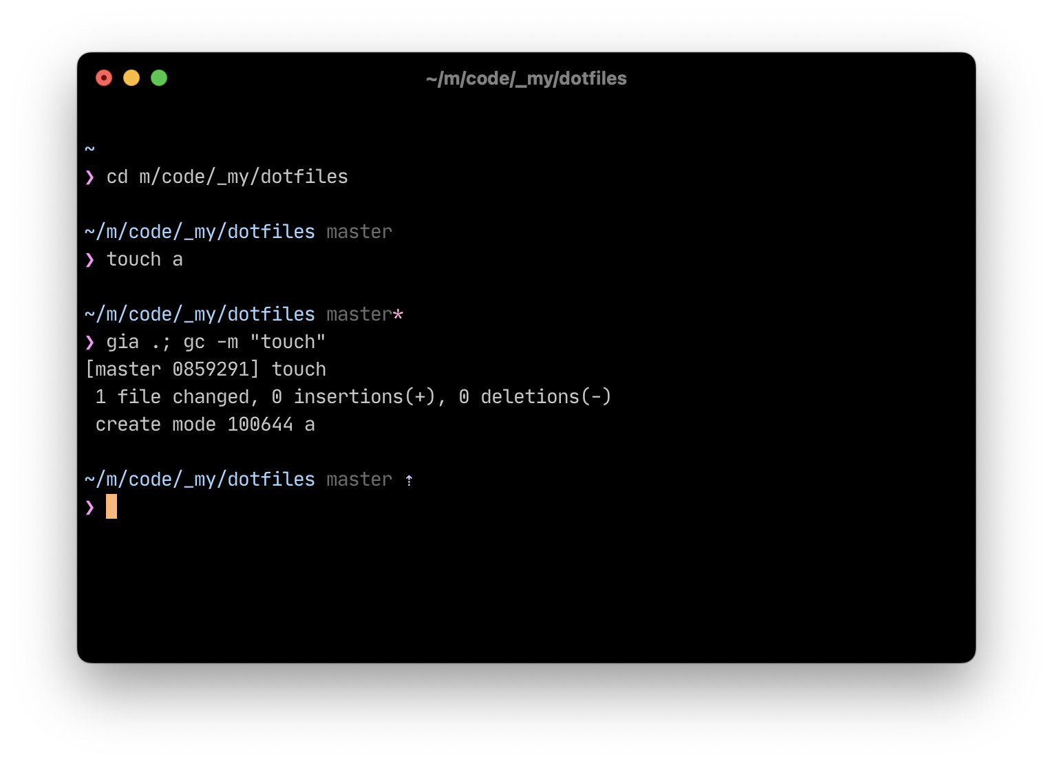 zsh screenshot