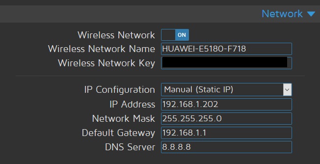 Set your static wifi connection