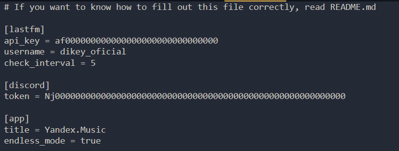 Finished Config File