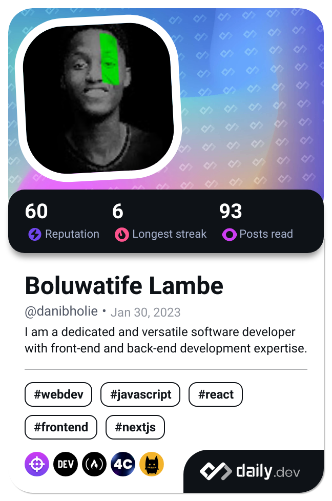 Boluwatife Lambe's Dev Card