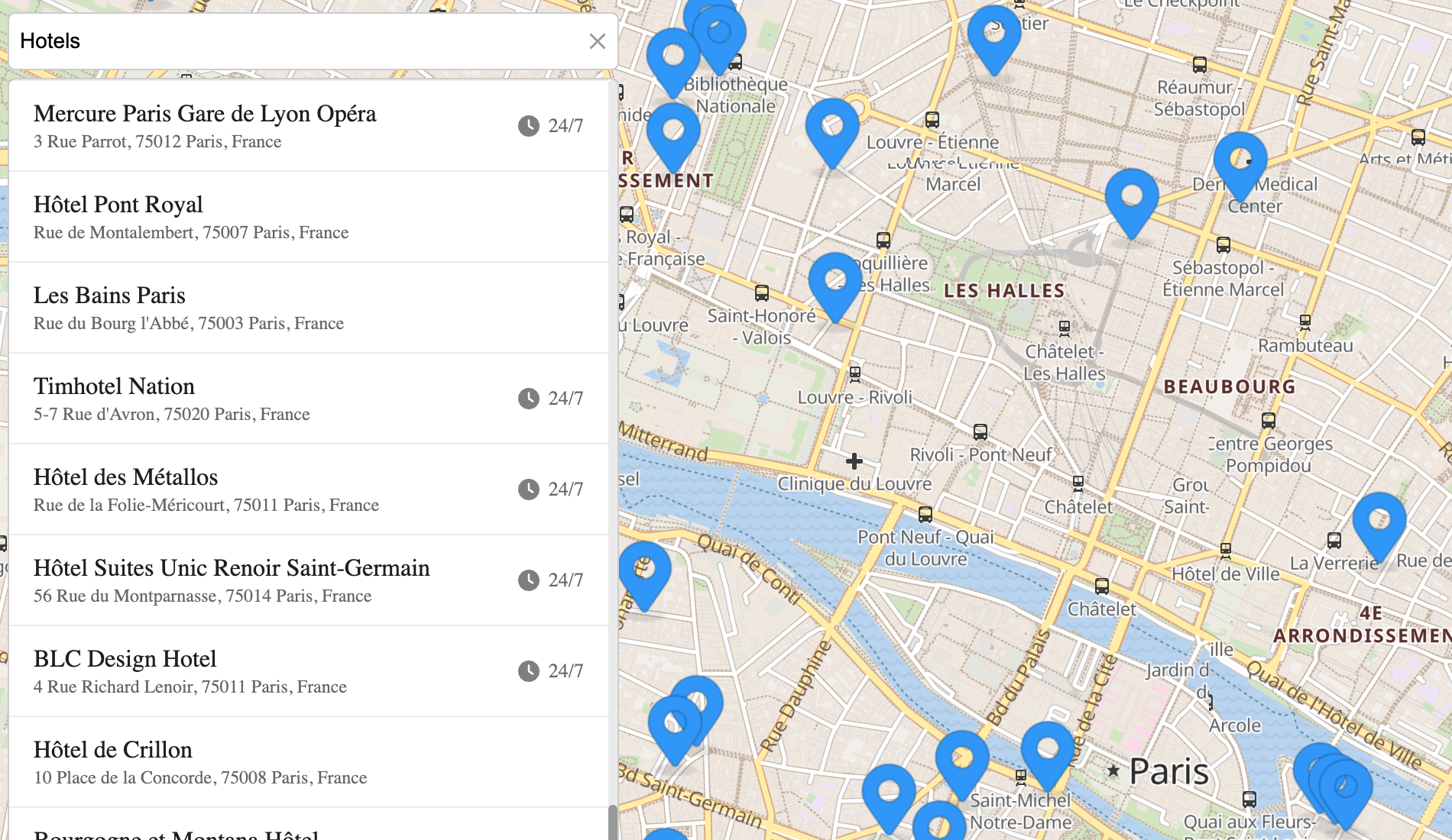 Leaflet + Built-in List