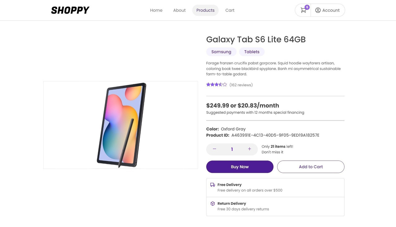 desktop product page