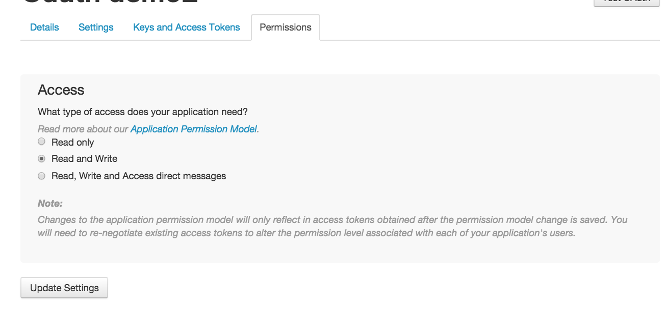 Twitter Oauth Demo