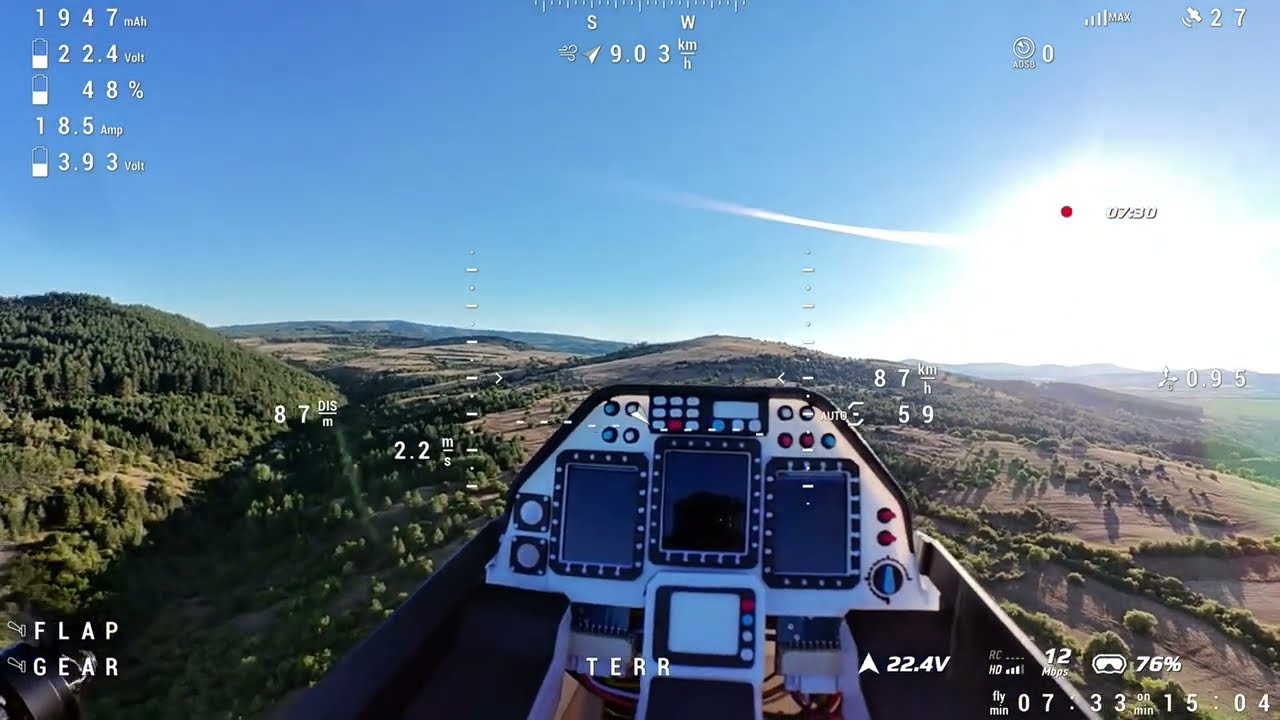 INAV Terrain Following — Terrain AGL Hold over a real hill
