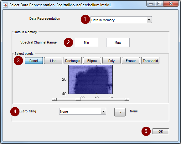 Select Data Representation interface