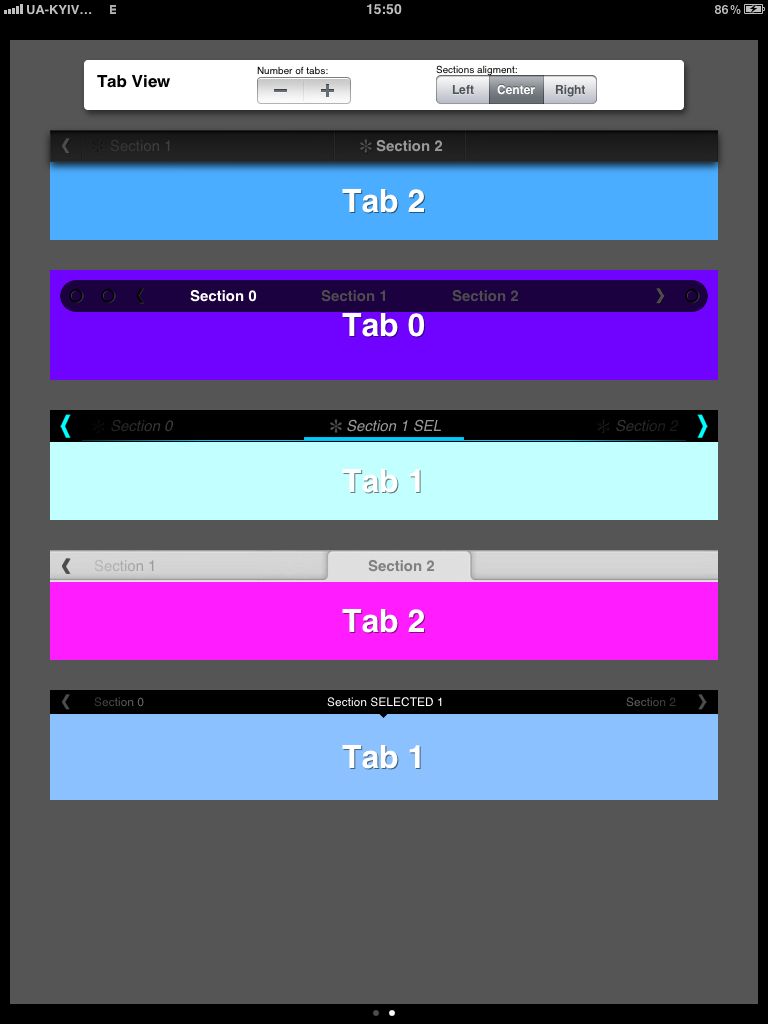 TSTabView examples