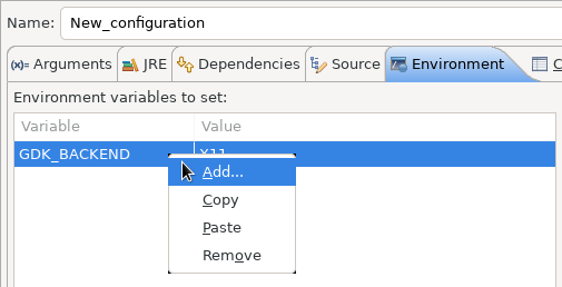 environment variable context menu