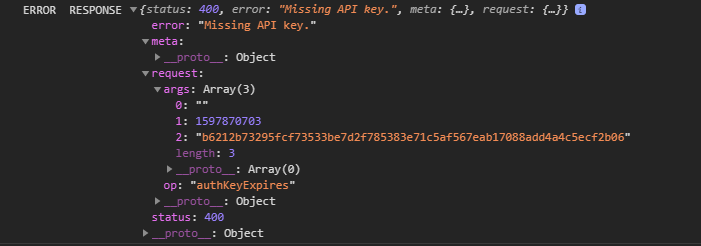 Missing API Key