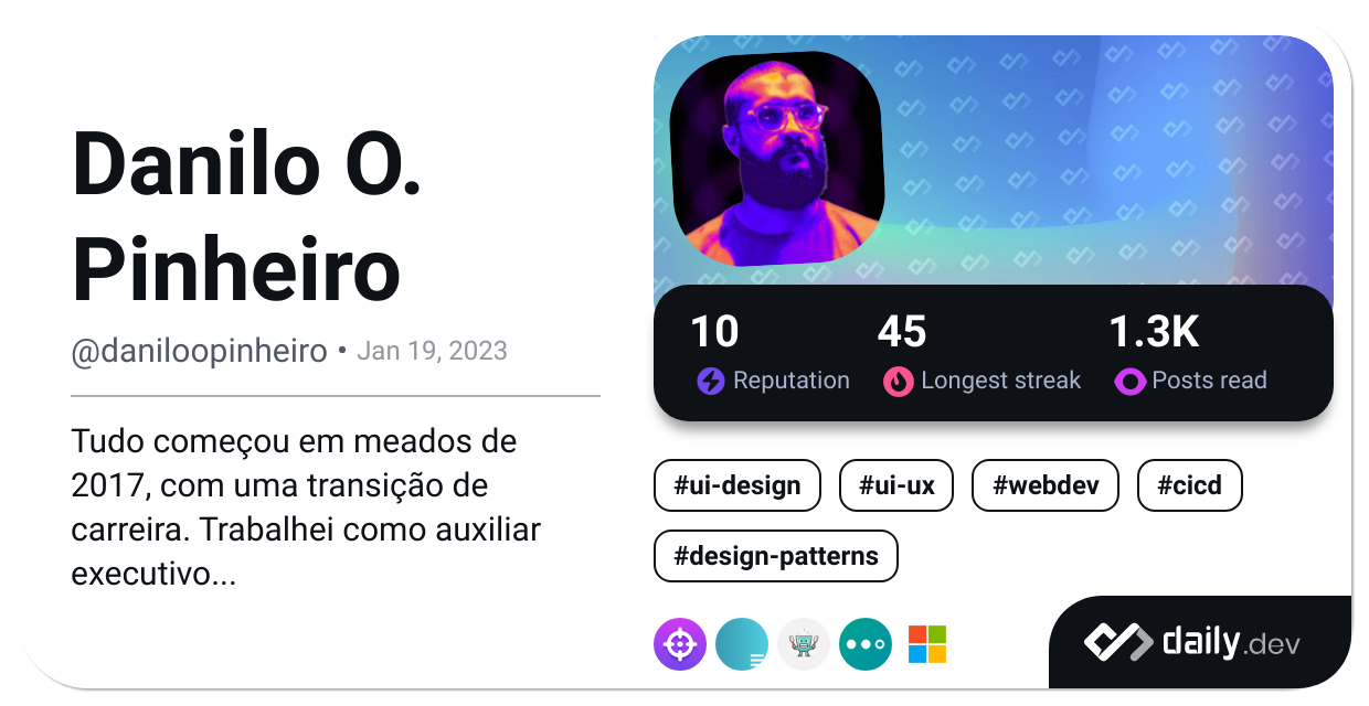 Danilo O. Pinheiro's Dev Card