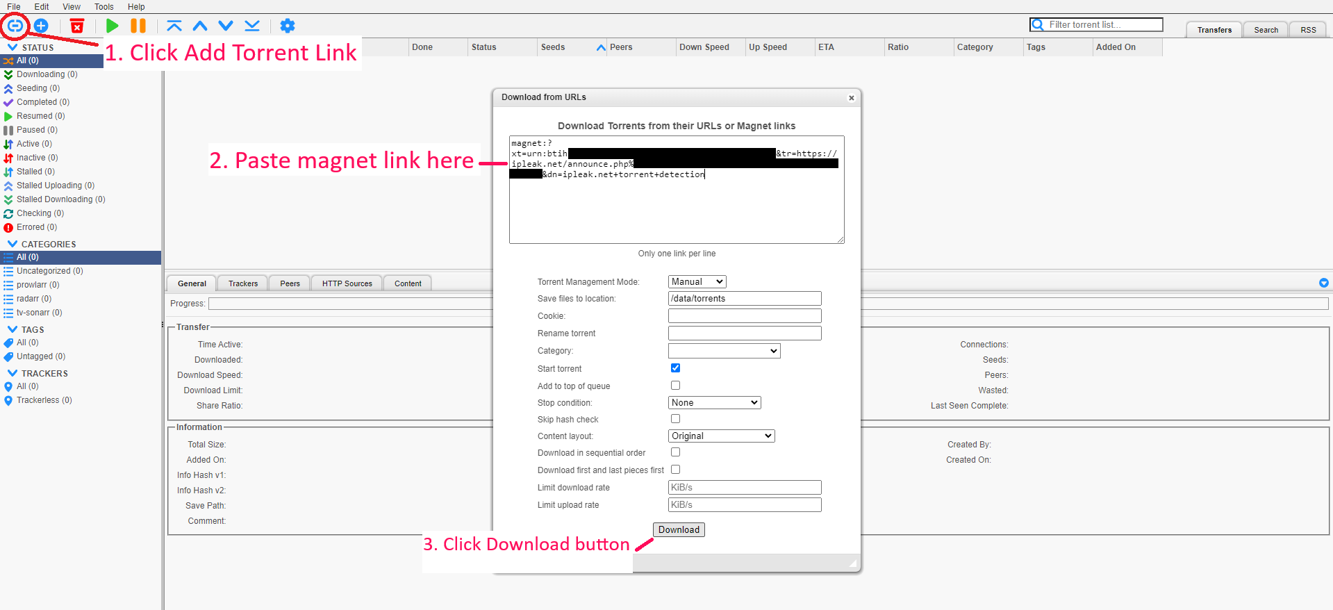 Adding Magnet Link to qBittorrent