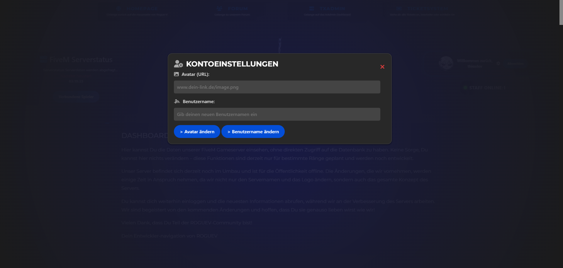 User Panel Preview