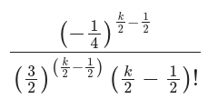 odd coefficient of the power series of sine