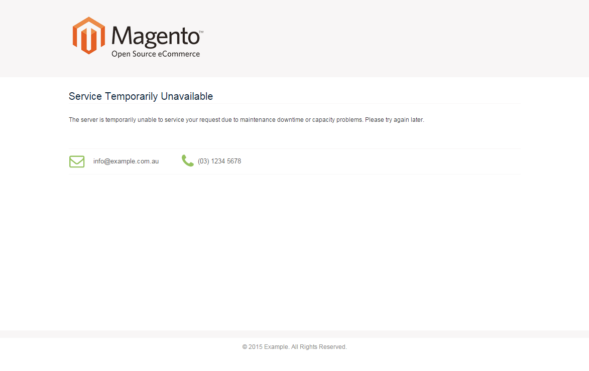 Simple Magento Maintenance Template