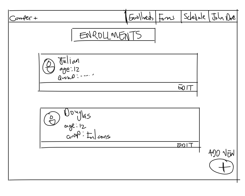 Enroll Page Mockup