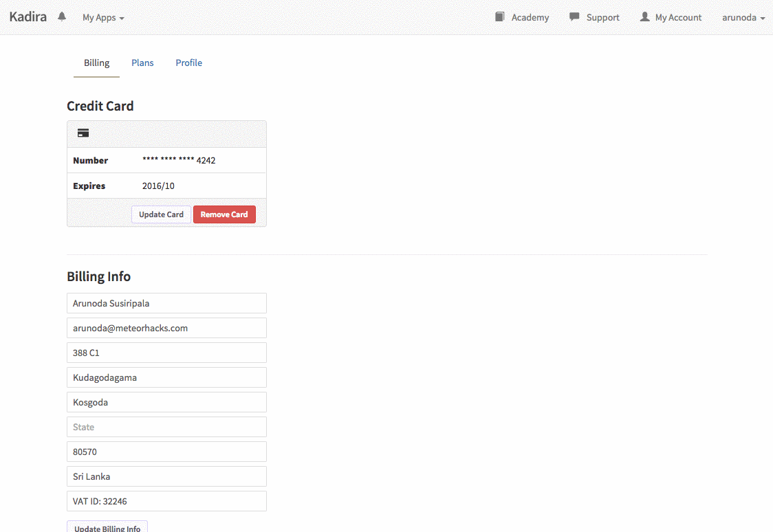 Get Invoices for Your Kadira Account
