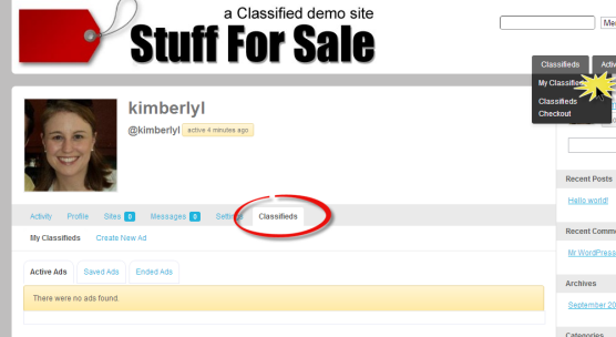 My Classifieds with BPress