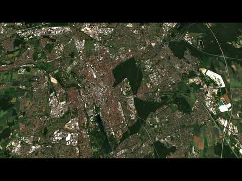 Virtual flight over Hanover, Germany