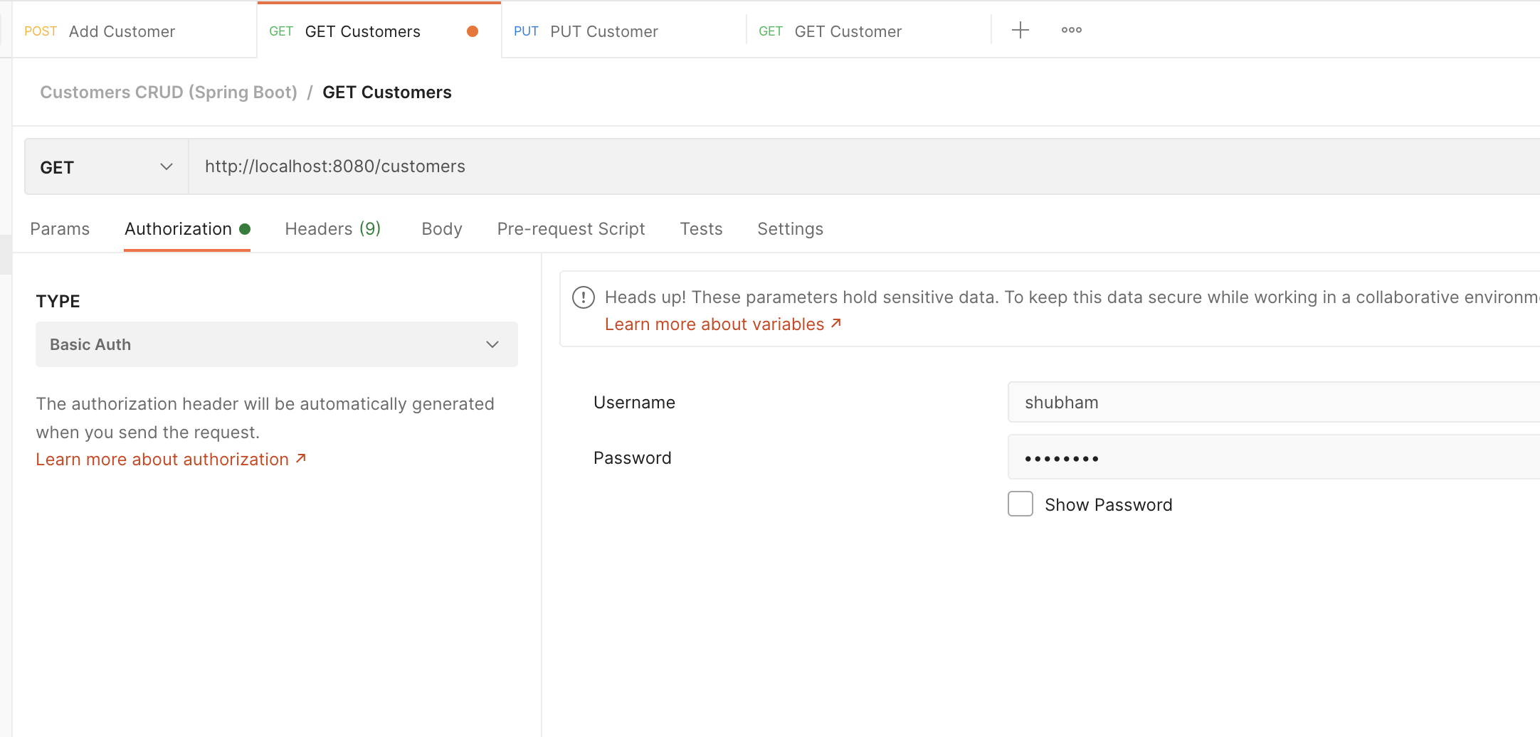 accessing api using auth