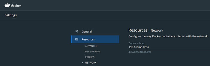 Docker Desktop Subnet