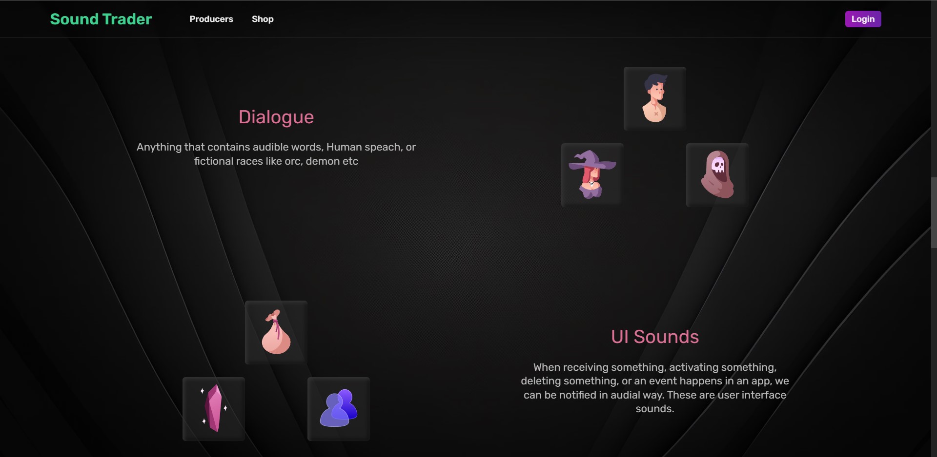 UI of the example-audios