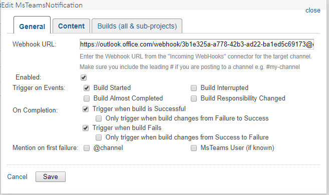 Sample Build Configuration