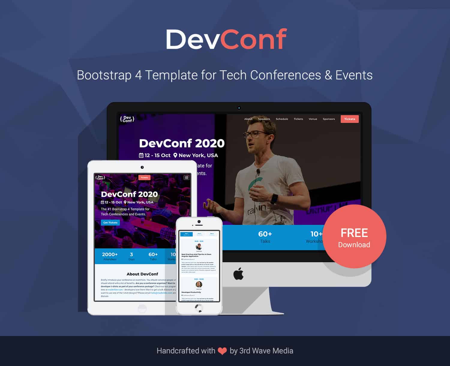 Bootstrap 4 Conference Template for Tech Conference and Event