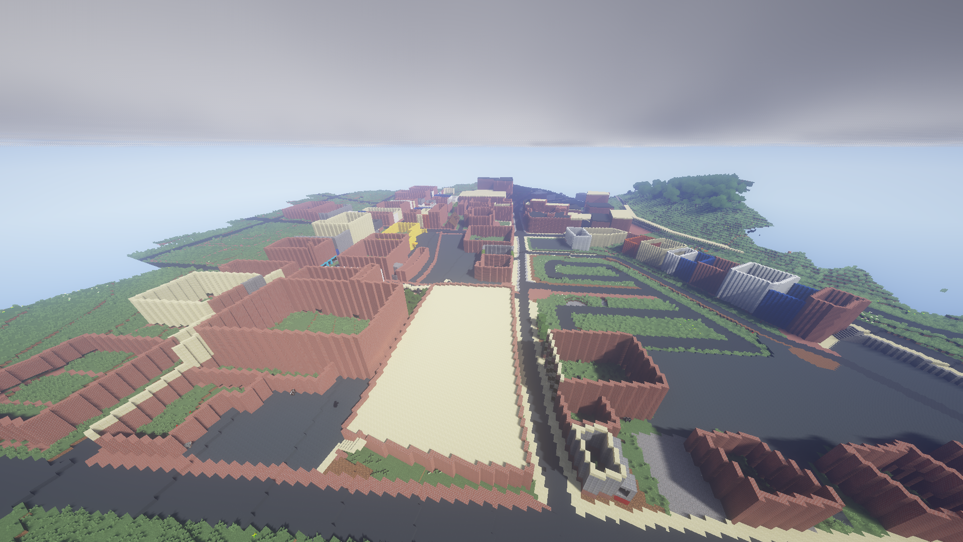 Downtown Staunton skyline in Minecraft